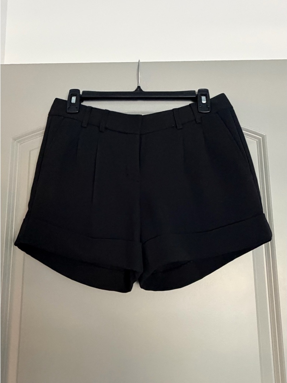 Classic Black Pleated Express Women's Shorts